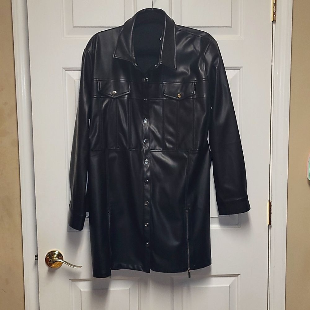 Faux Leather Dress